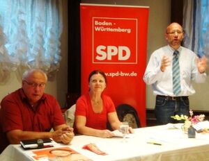Annette Sawade beim Wahlkampfauftakt